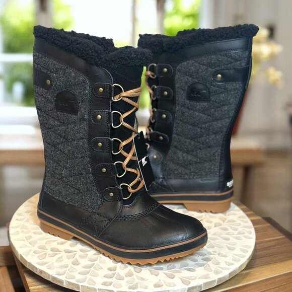 Sorel $199 Tofino II Waterproof Insulated Snow Shearling Duck Boots Black Women’ - Picture 2 of 11